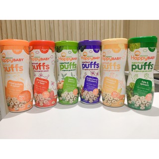Bánh Ăn Dặm Hữu Cơ Happy Baby Puffs, 60g
