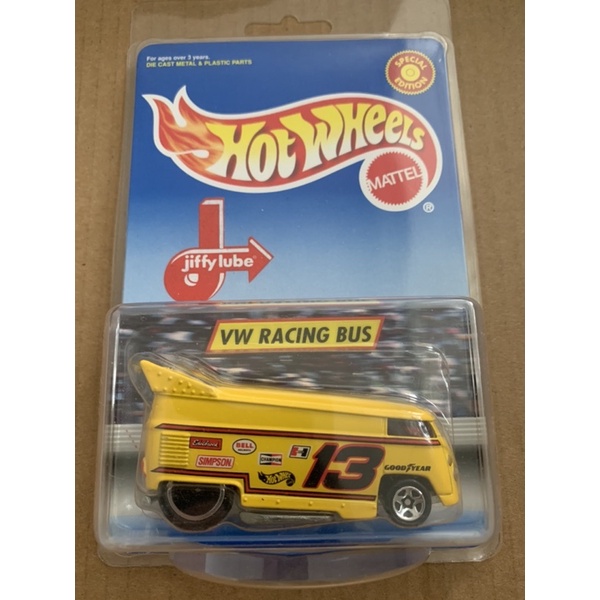Xe Hot Wheels Volkswagen Drag Bus Jiffy Lube With Protector