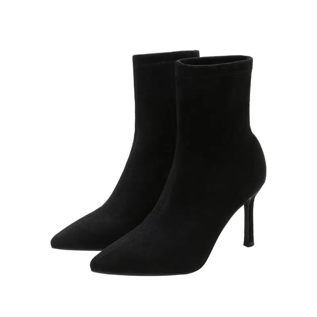 [Mã FASHIONGREEN194 giảm 10% tối đa 30k đơn từ 99k] Bốt nữ gót nhọn chất da lộn | BigBuy360 - bigbuy360.vn