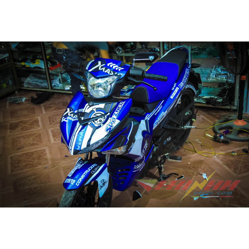 Tem Trùm Exciter 150 Xanh Trắng One Piece