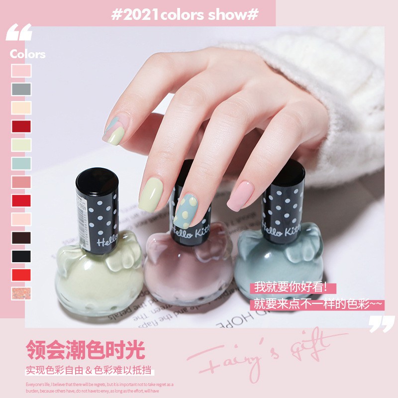 Sơn Móng Tay Tia Uv Nhanh Khô Hình Hello Kitty Dễ Thương Cho Phụ Nữ Mang Thai