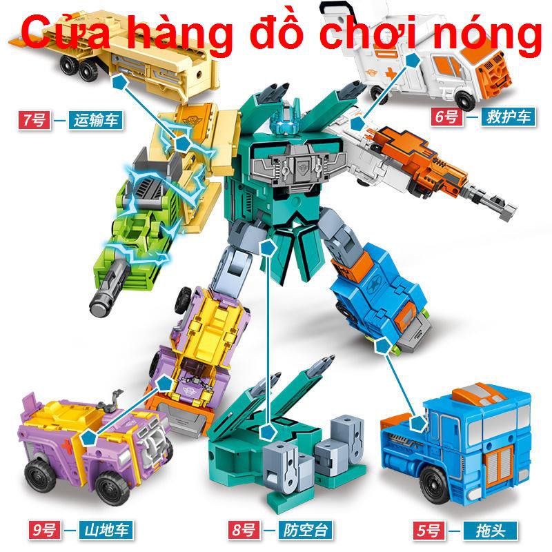 Đồ chơi biến hình kỹ thuật số kết hợp rô bốt Xếp chữ cái ô tô khủng long Trẻ em 09 Bé trai 6 tuổi 3