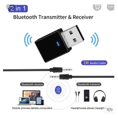 USB thu phát sóng tín hiệu Bluetooth 5.0 + phụ kiện dành cho loa