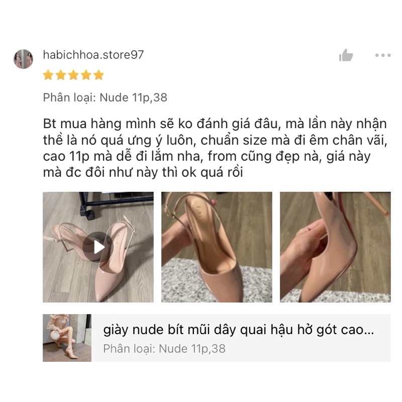 cao gót bít mũi hở gót - giày cao gót Calla cao 8-10cm
