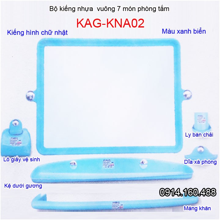 Kiếng nhựa 6 món, gương soi 6 món KAG-KNA02