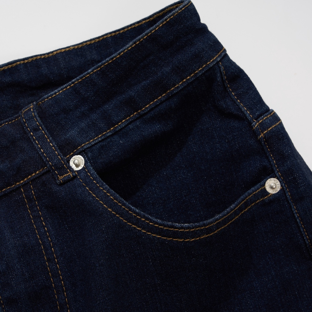 Quần Jean Nam Xanh Than ATINO Chất Liệu Jean Pha Spandex Form Slim-Fit QJ1.1034