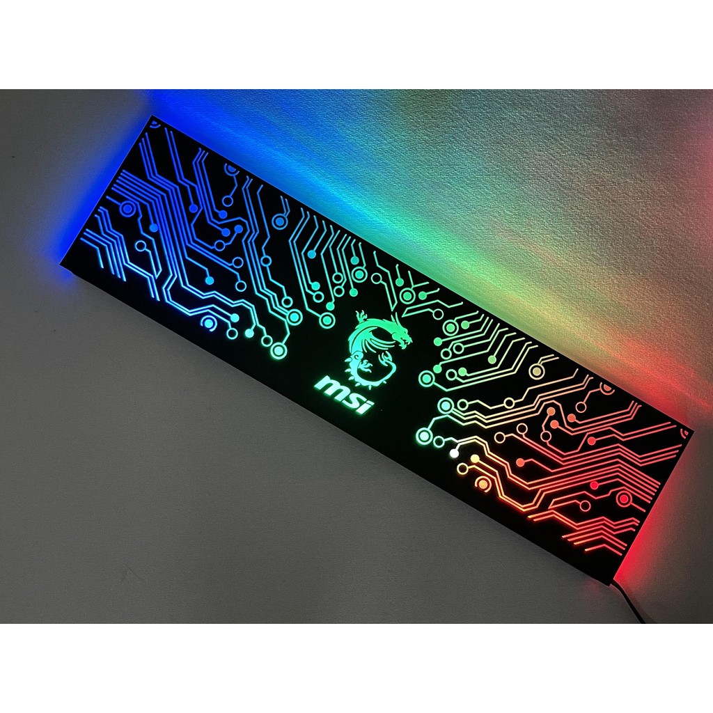 Cover Che Nguồn Máy Tính Led RGB Đồng Bộ Hub Coolmoon Và Mainboard(3Pin 5V) - Họa Tiết Mạch Điện Vô Cực và Logo Các Hãng