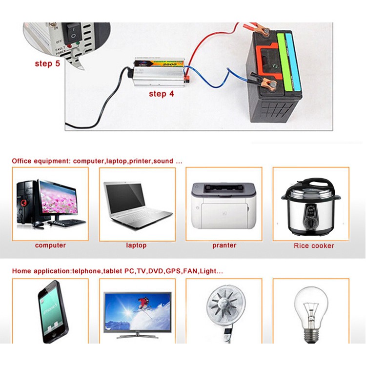 Kích điện 12v lên 220v 1000w