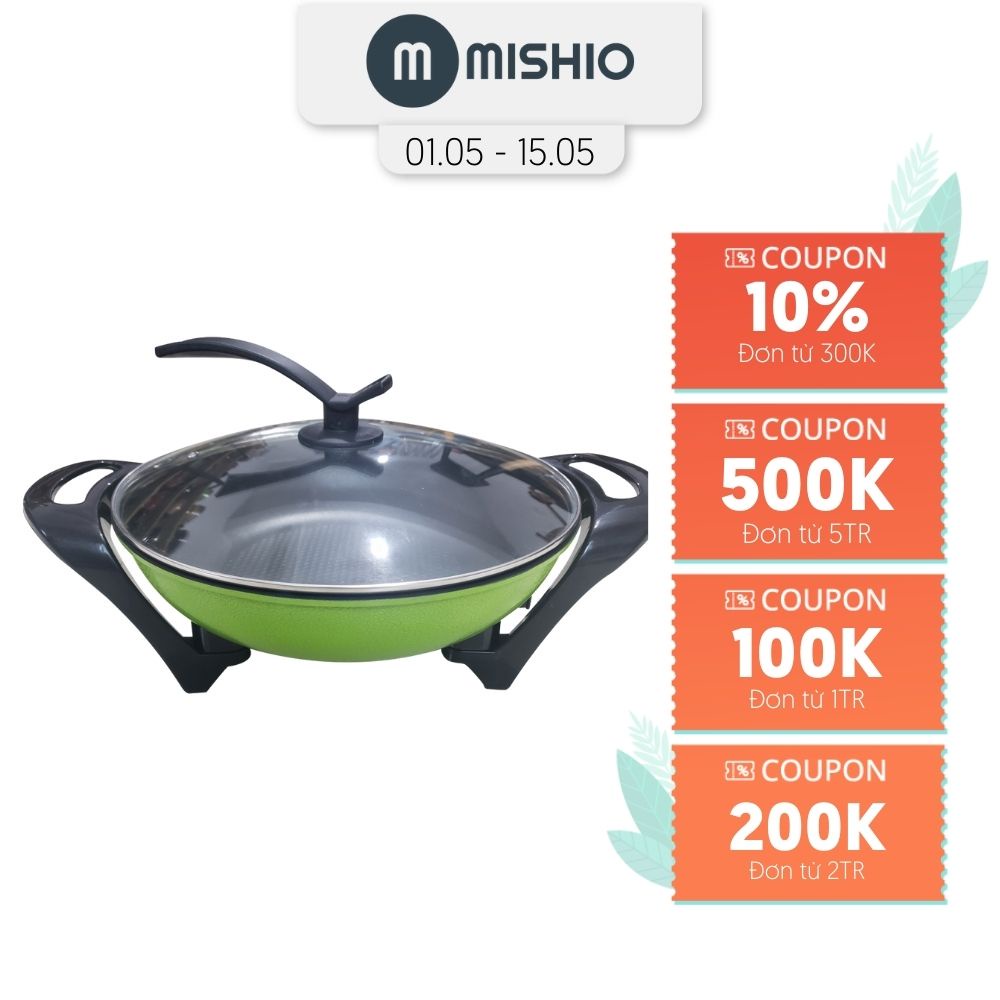 [Mã ELHADEV giảm 4% đơn 300K] Nồi Lẩu Điện Mishio MK219 1200W, dung tích 5L - Màu xanh cốm