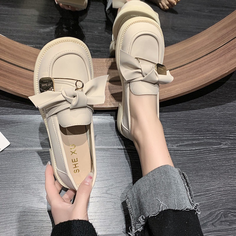 Giày Lười Da Phong Cách Nhật Bản Cho Nữ