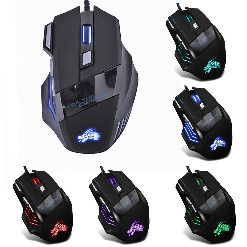 🌟Chất lượng cao nhất🍁5500DPI LED Optical USB Wired Gaming Mouse 7 Buttons Ga Computer Mouse Mice