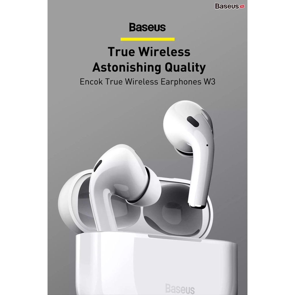 Tai Nghe Không Dây Baseus Enock W3 TWS Bluetooth 5.0 Âm Thanh Nổi, Giảm Tiếng Ồn, Chống Thấm Nước, Độ Bền Cao