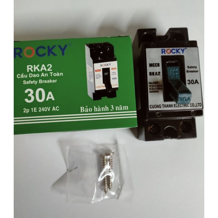 [LOẠI TỐT] Cầu dao an toàn CB Rocky 20A 30A CB cóc công nghệ Nhật bảo hành 3 năm