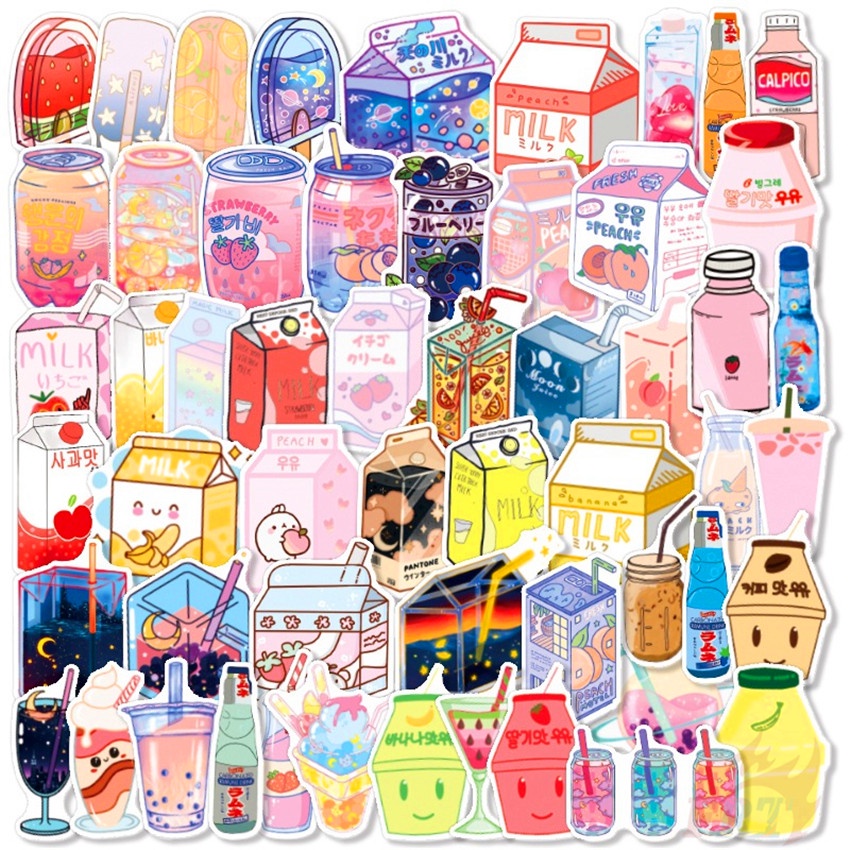 Bộ 100 Cái/Bộ ❉ Miếng Dán Trang Trí Dòng I Want A Drink Series ❉ Miếng Dán Trang Trí Vali Laptop Ván Trượt DIY Thời Trang