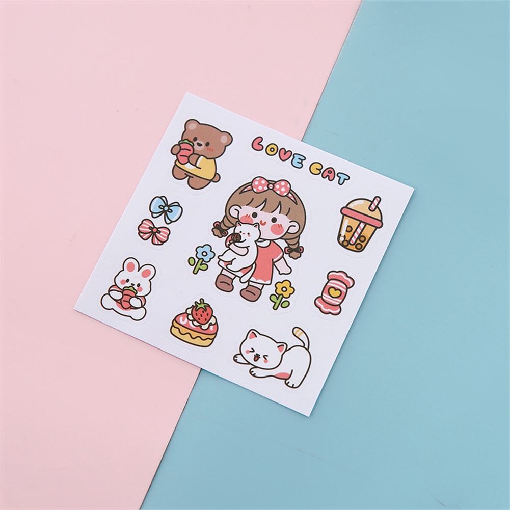 Ins dễ thương nhãn dán phim hoạt hình Cốc sticker bàn tay sáng tạo tài khoản điện thoại di động Sticker sinh viên nước trong suốt PVC nhãn dán  Miếng dán trang trí cốc nước họa tiết hoạt hình đáng yêu