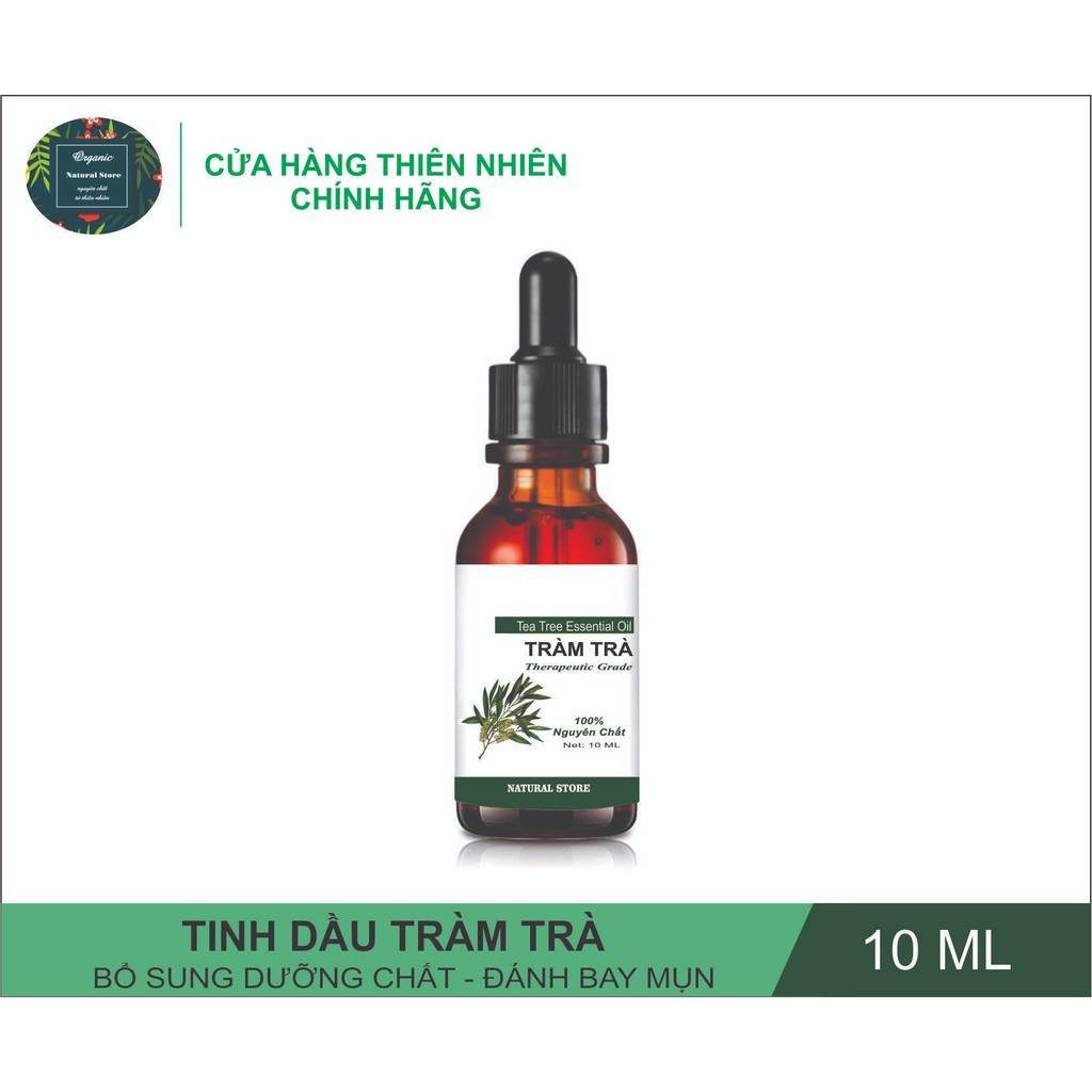 10ML Tinh dầu tràm trà ( Tea Tree Oil ) dưỡng da xóa mụn nguyên chất Organic