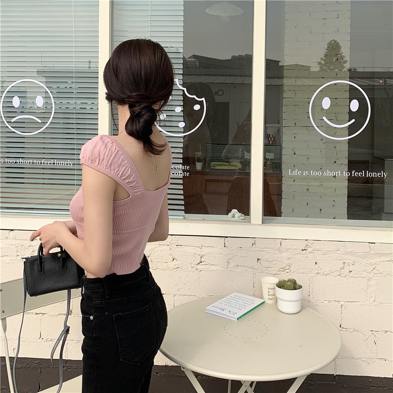 Áo Croptop Xiaozhainv Dệt Kim Kiểu Hàn Quốc Gợi Cảm 5 Màu Lựa Chọn Cho Nữ | BigBuy360 - bigbuy360.vn