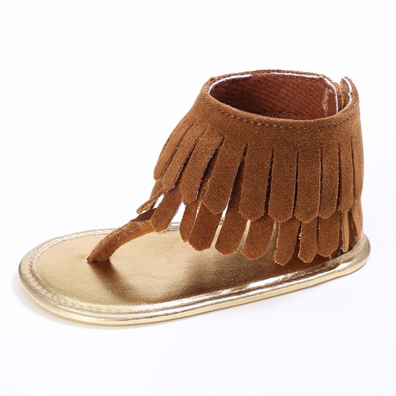 Thời Trang Sandal Tua Rua Đế Mềm Cho Bé Gái