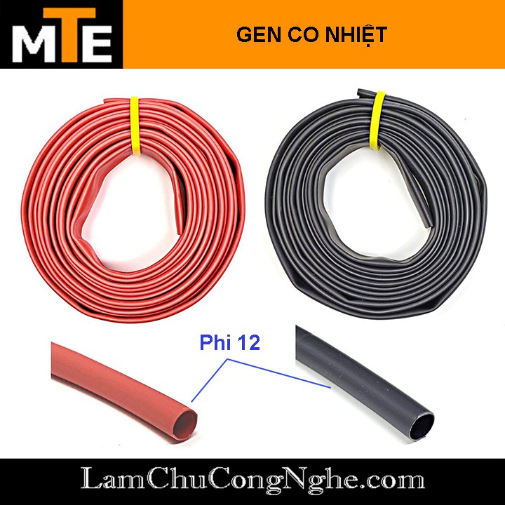 1 mét ống gen co nhiệt cách điện- Phi 12