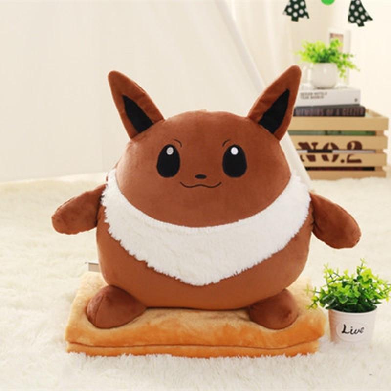 Pokemon Pikachu Squirtle Eevee Snorlax  Multifunctional Pillow and Mat Blanket In One