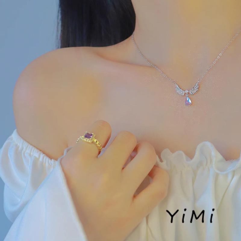 Vòng cổ Mặt Đôi Cánh Thiên Thần Đính Đá Pha Lê Thời Trang