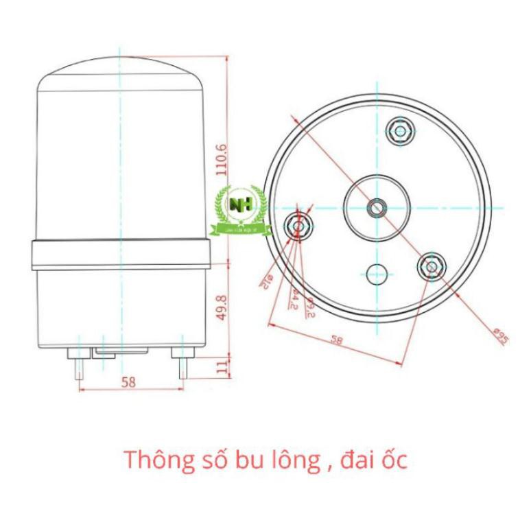 (LKNH) ĐÈN XOAY CẢNH BÁO (LED) CÓ CÒI VÀ KHÔNG CÒI TB- 1101/1101J 24V-220V Loại Tốt