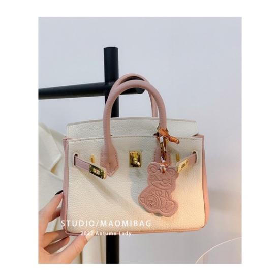 Túi chữ H tag gấu Bikin size 20 chất da togo hàng QC cao cấp