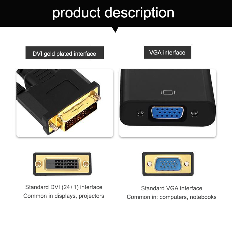 Cáp Chuyển Đổi Dvi Sang Vga 24 + 1 Display Vja 24 + 5 Cho Thẻ Đồ Họa Vgi Display Dvi-D | BigBuy360 - bigbuy360.vn