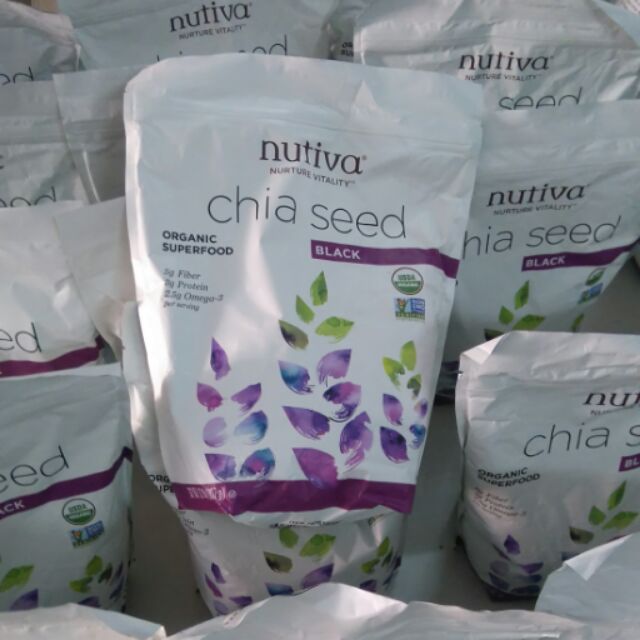 Hạt chia 907g Nutiva black chia seeds