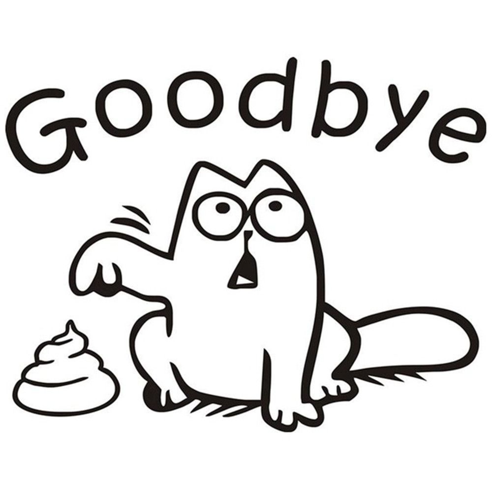 Toilet Seat Sticker Goodbye Wall Decal Home Decor