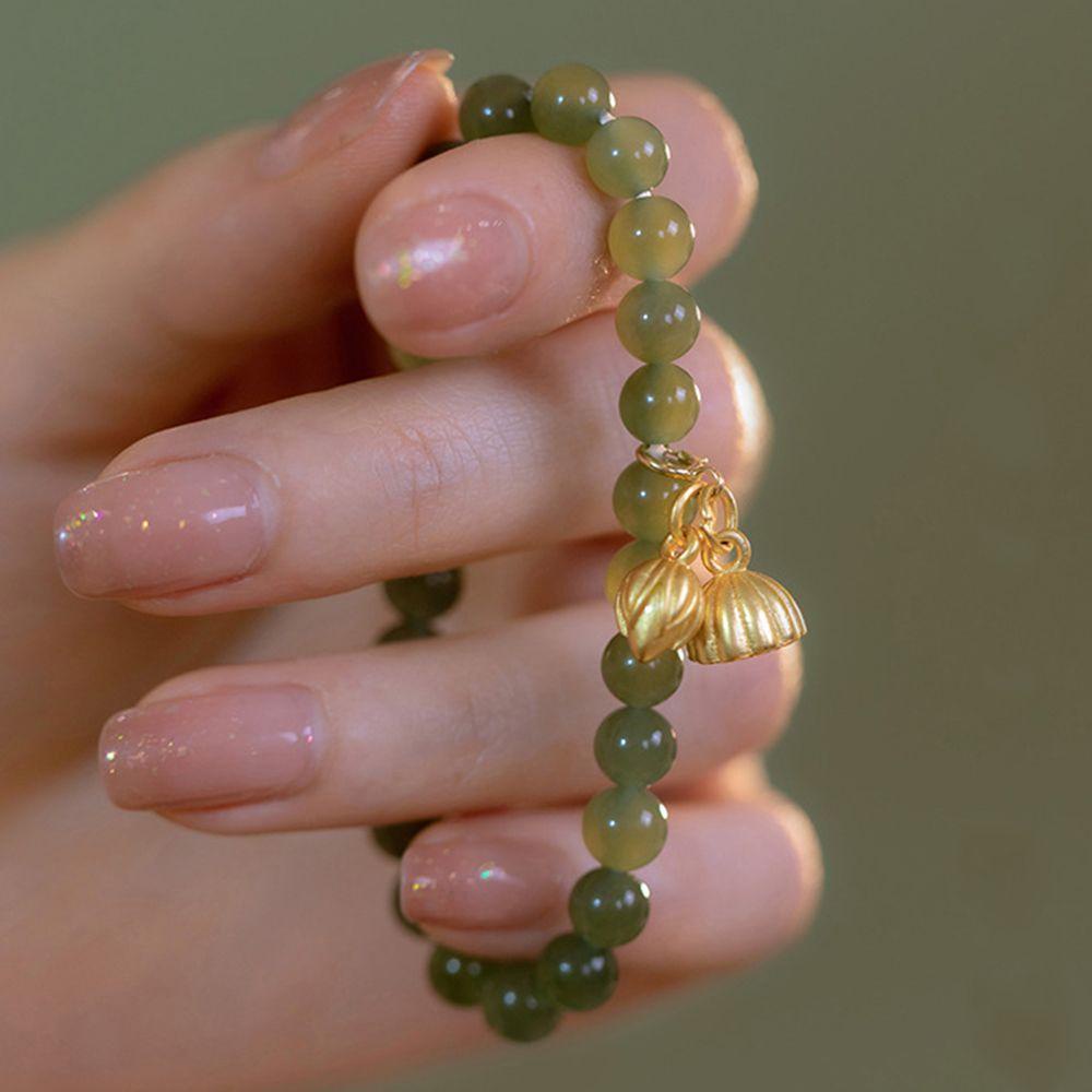 Vòng Tay Thủ Công Dễ Thương Phong Cách Retro Cho Nữ|Lắc Tay Đính Mặt Hoa Sen Nhiều Màu Sắc