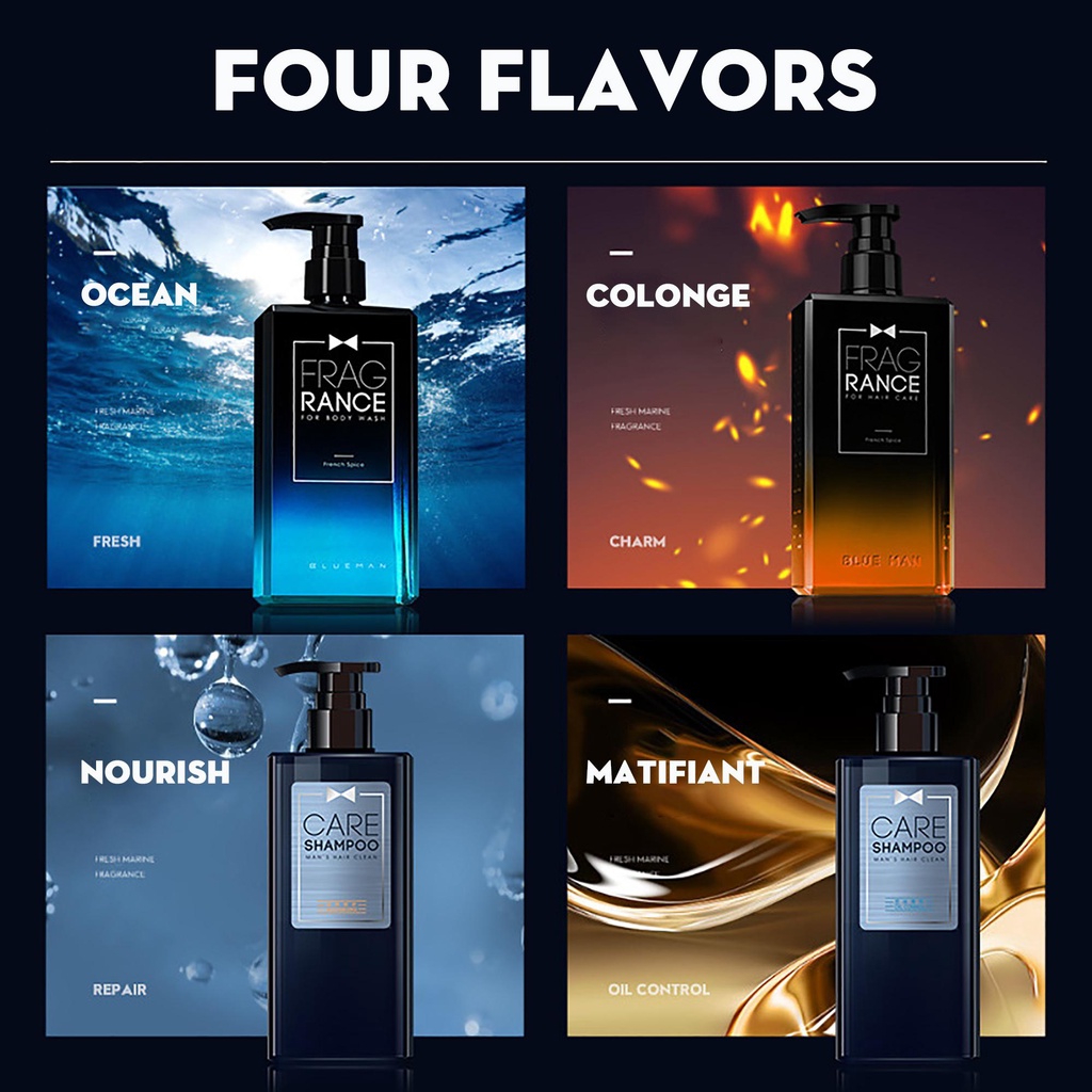 Dầu Gội Nam BLUEMAN Hương Nước Hoa Làm Sạch Gàu , Nuôi Dưỡng Tóc