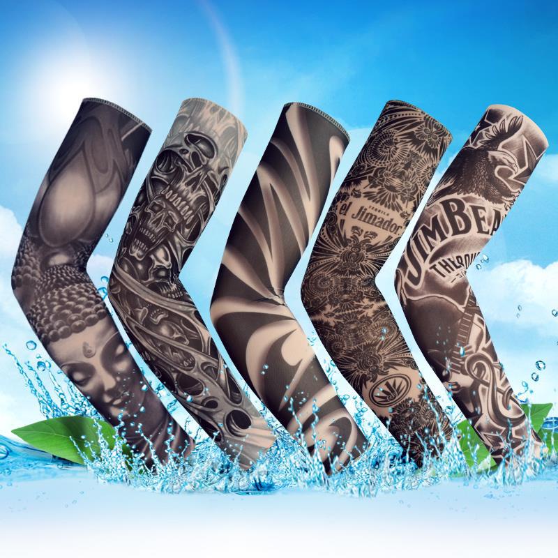 Găng cánh tay chống tia UV in hình xăm 3D, giảm hấp thụ năng lượng mặt trời, găng ống tay vải co giãn tốt