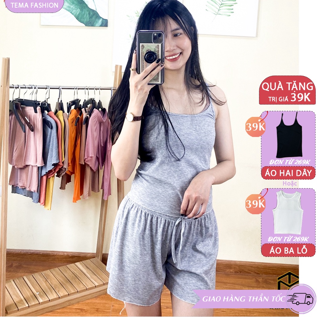 Đồ bộ nữ TEMA - Đồ ngủ nữ mặc ở nhà chất len tăm lạnh mát mịn siêu xinh