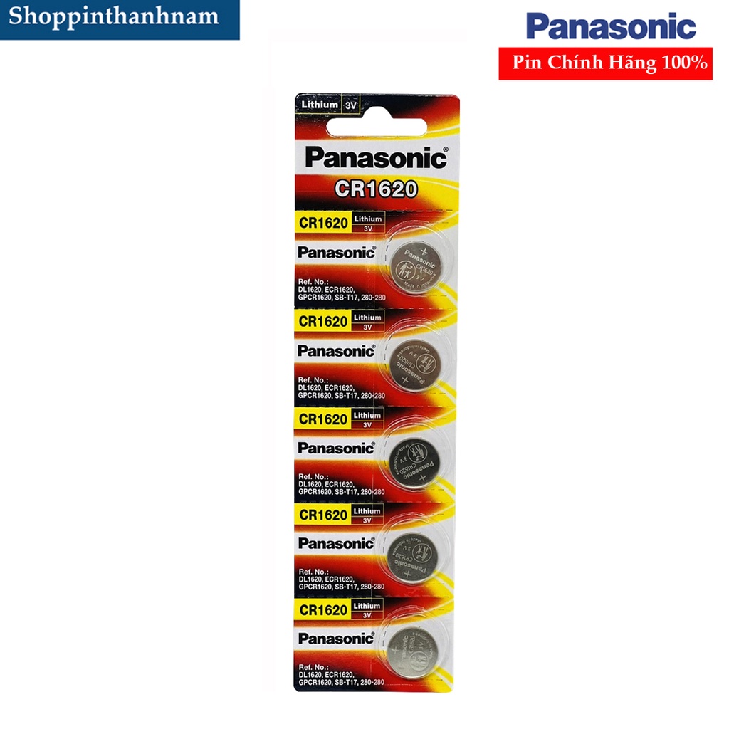 Pin CR1620 Panasonic lithium 3V vỉ 5 viên chính hãng