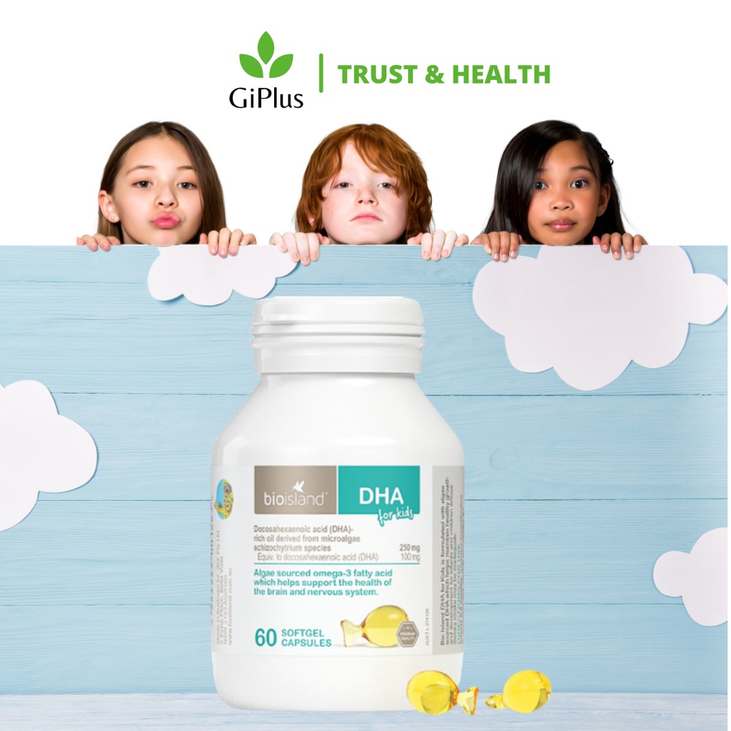 Viên Uống Bổ Sung DHA Cho Trẻ Em Bioisland DHA For Kids (60 viên/Lọ)