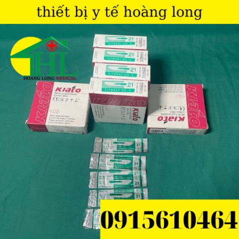 Lưỡi dao mổ kiato số 21 dùng cho cán dao số 4 hộp 100 cái