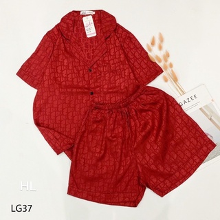 Bộ pyjama lụa gấm áo cộc quần cộc 6 màu
