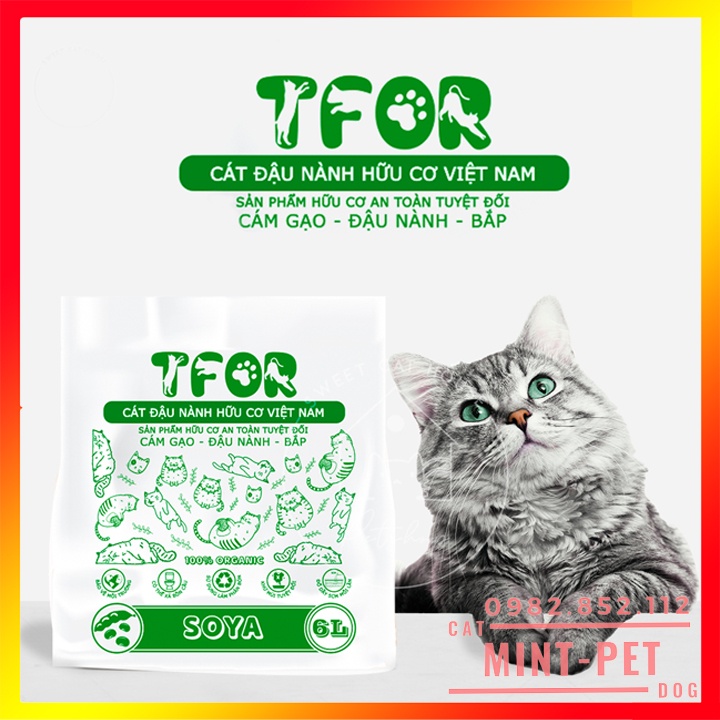 Cát Vệ Sinh Đậu Nành Cho Mèo TFOR Cat Tofu Không Bụi Xả Được Trong Toilet #MintPet