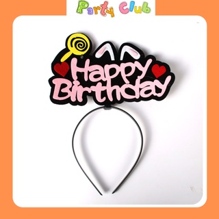 Bờm tóc - cài tóc happy birthday nỉ đeo sinh nhật