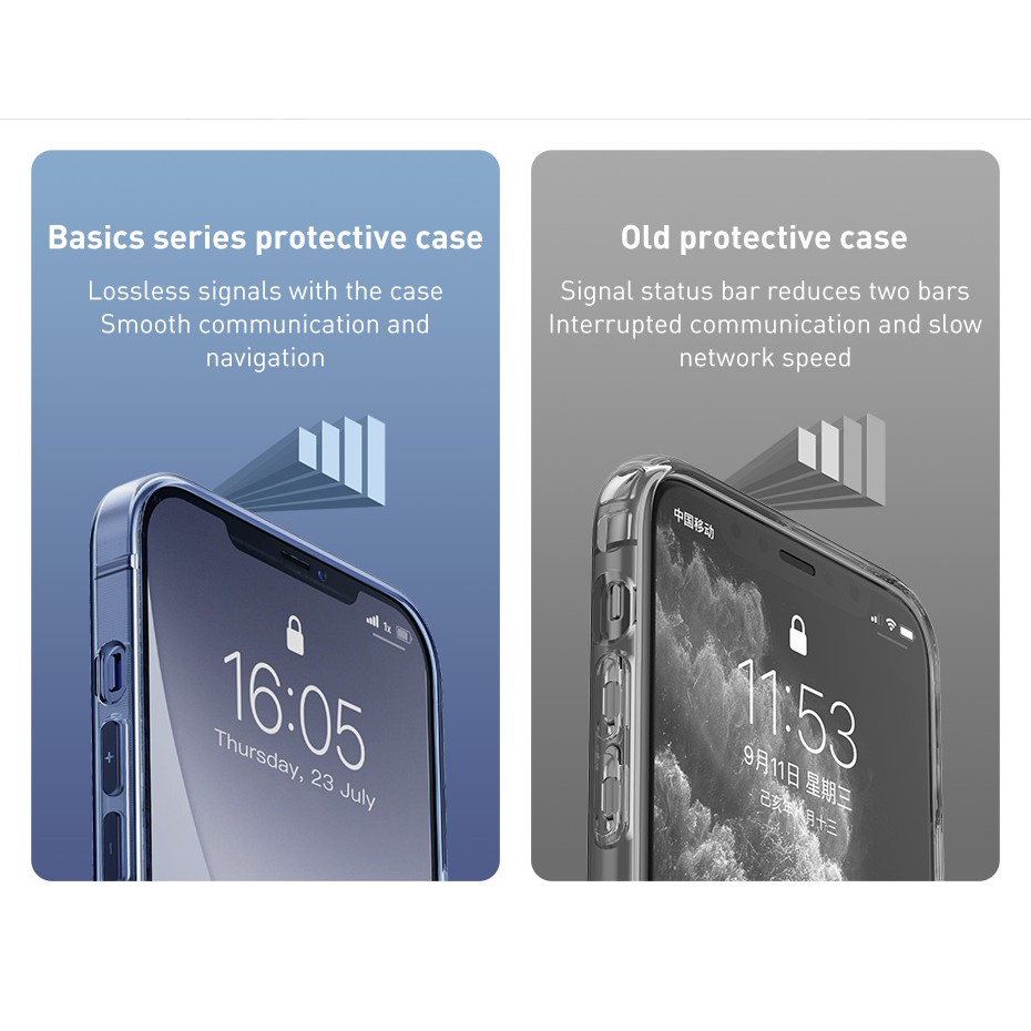 Ốp Điện Thoại Baseus Cho iPhone 12 11 Pro Max Mềm Trong Suốt Bảo Vệ Toàn Bộ Ống Kính