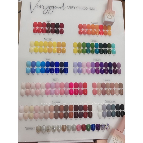 Set sơn verygood nail 110 màu ( TẶNG BẢNG MÀU CTY + BASE TOP HÃNG )