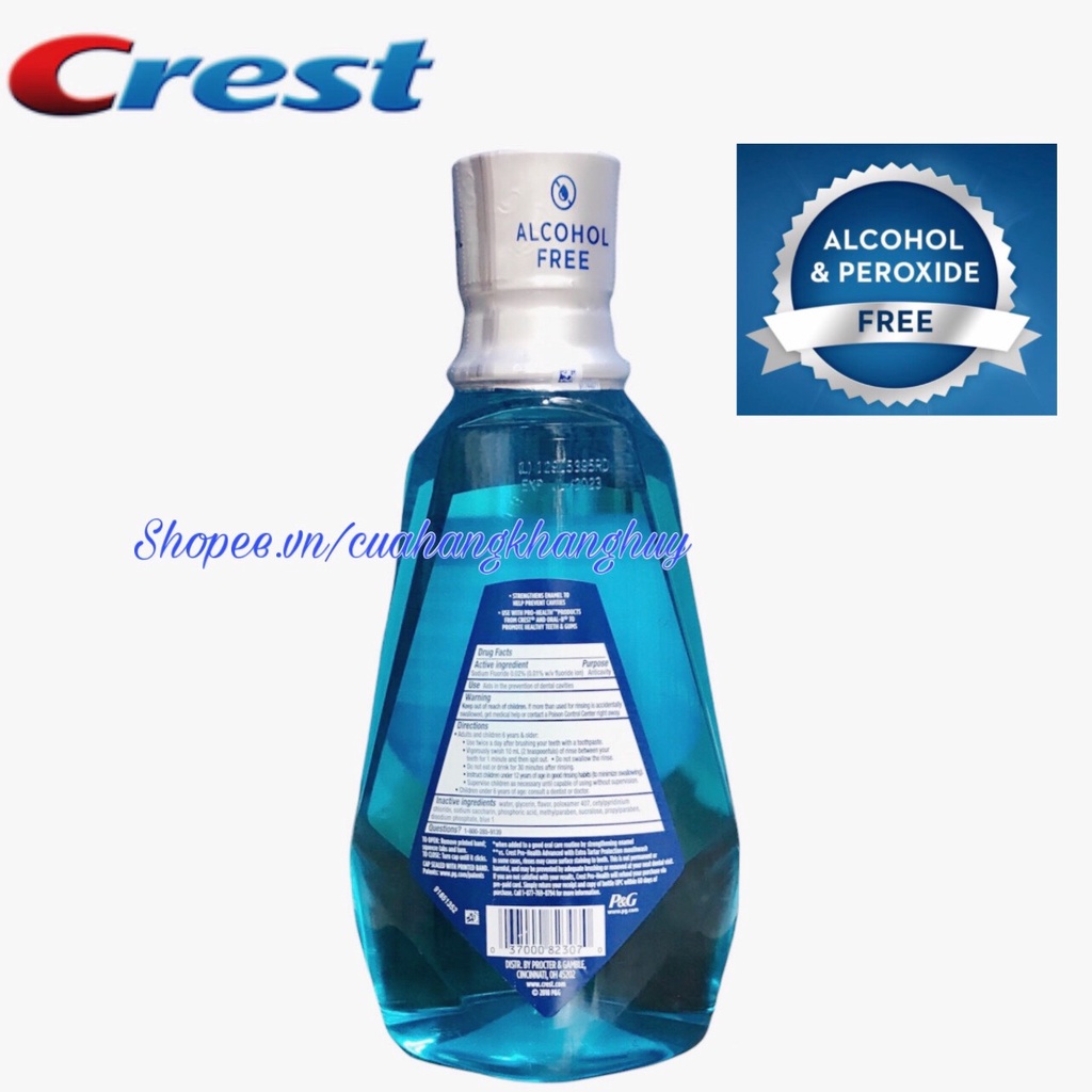 Nước súc miệng Crest Pro-Health Advanced with Extra Deep Clean 1 Lít (Mỹ)