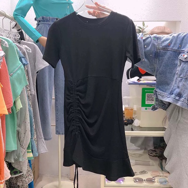 (Sẵn) Đầm body ulzzang dây rút đuôi cá / Váy body sexy ( ảnh thật cuối) | BigBuy360 - bigbuy360.vn