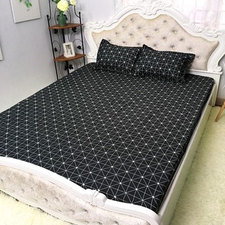 Set 5 món cao cấp vỏ chăn-ga gối kèm vỏ gối ôm mẫu KẺ BÀN CỜ sang trọng