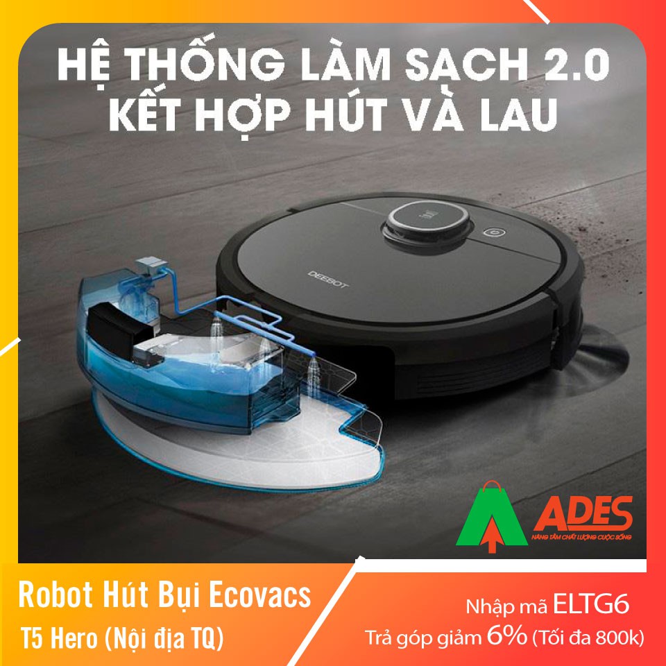 [Mã 154ELSALE2 giảm 7% đơn 300K] Robot hút bụi lau nhà Ecovacs Deebot DX96 T5 HERO