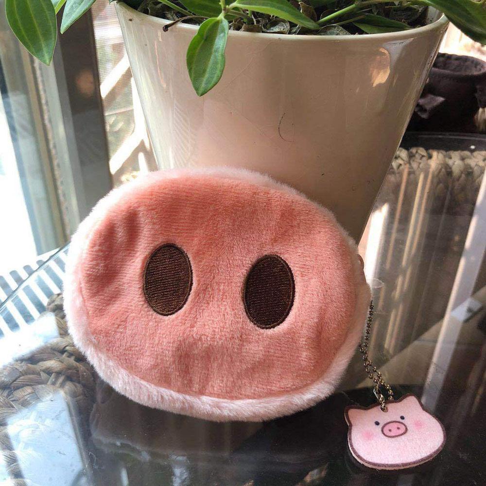 Ví Đựng Thẻ Mini Hình Mũi Heo Nhồi Bông Dễ Thương Cho Bé Gái