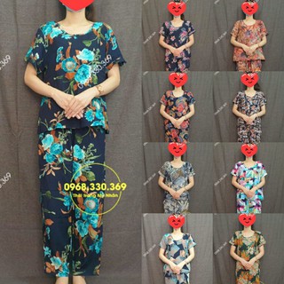 Đồ bộ tole nhung trung niên nhiều họa tiết đẹp