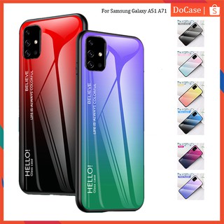 Ốp điện thoại mặt kính màu gradient chống trầy cho SAMSUNG GALAXY A51 A71