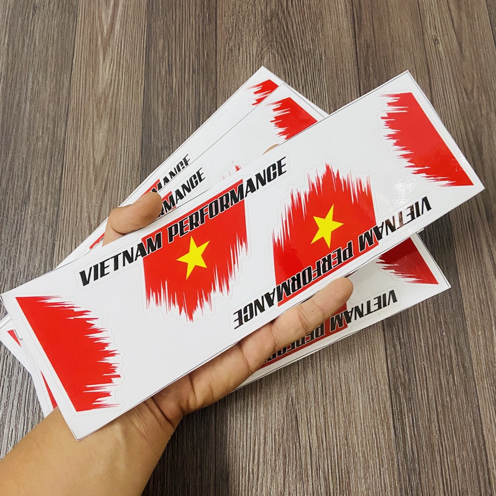 (VIỆT NAM CHIẾN THẮNG) BỘ TEM CỜ VIỆT NAM DÁN DỌC CHỮ TÊN XE MÁY